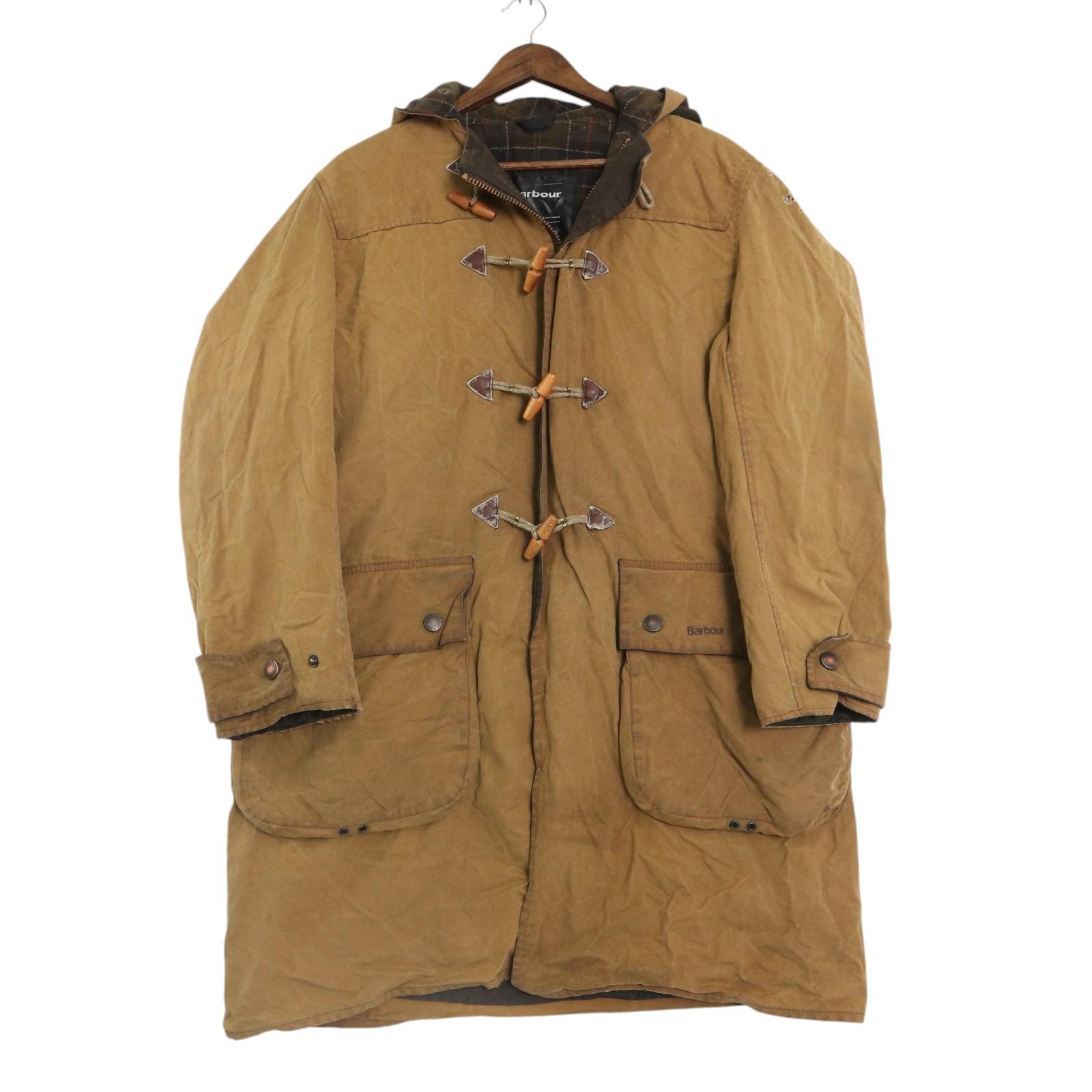 イングランド製 Barbour バブアー WAX DUFFLE COAT オイルド ダッフルコート ベージュ（メンズ M ）中古 古着 A4686 15,221円