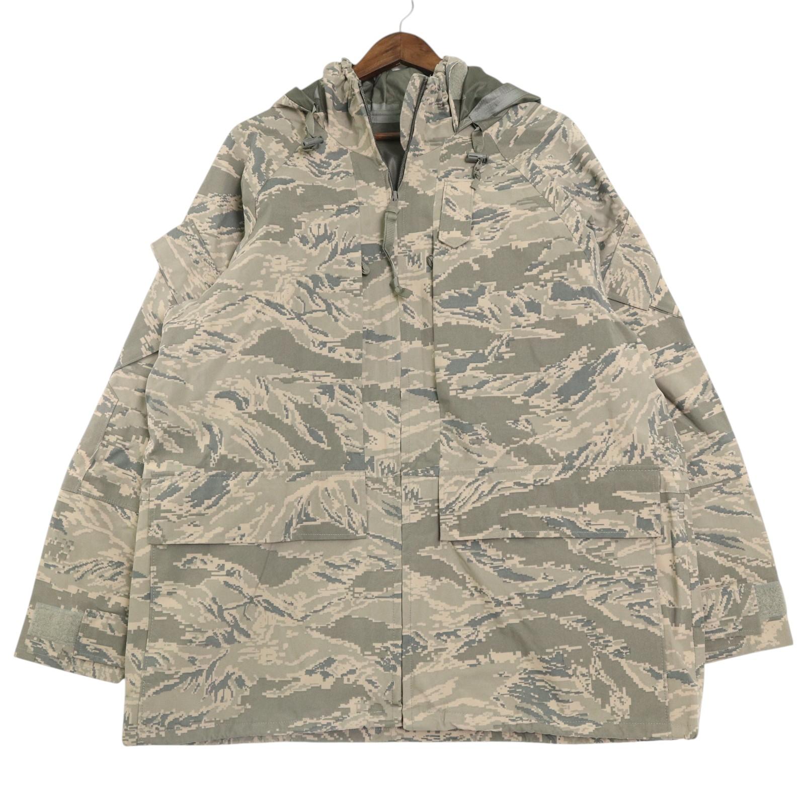 00年代 米軍実物 U.S.AIRFORCE APECS GORETEX パーカー ミリタリー ABUカモ セージグリーン（メンズ LARGE REGULAR ）中古 古着 A4765｜YAMAHISA USEDCLOTHINGSHOP