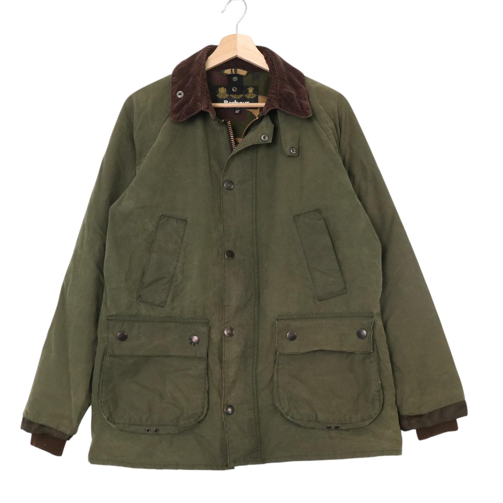 美品 Barbour BEDALE 英国製 オイルド C38 セージ 3ワラント ビンテージ Barbour BEDALE 1988年イギリス製 ビンテージ 4つポケ C38