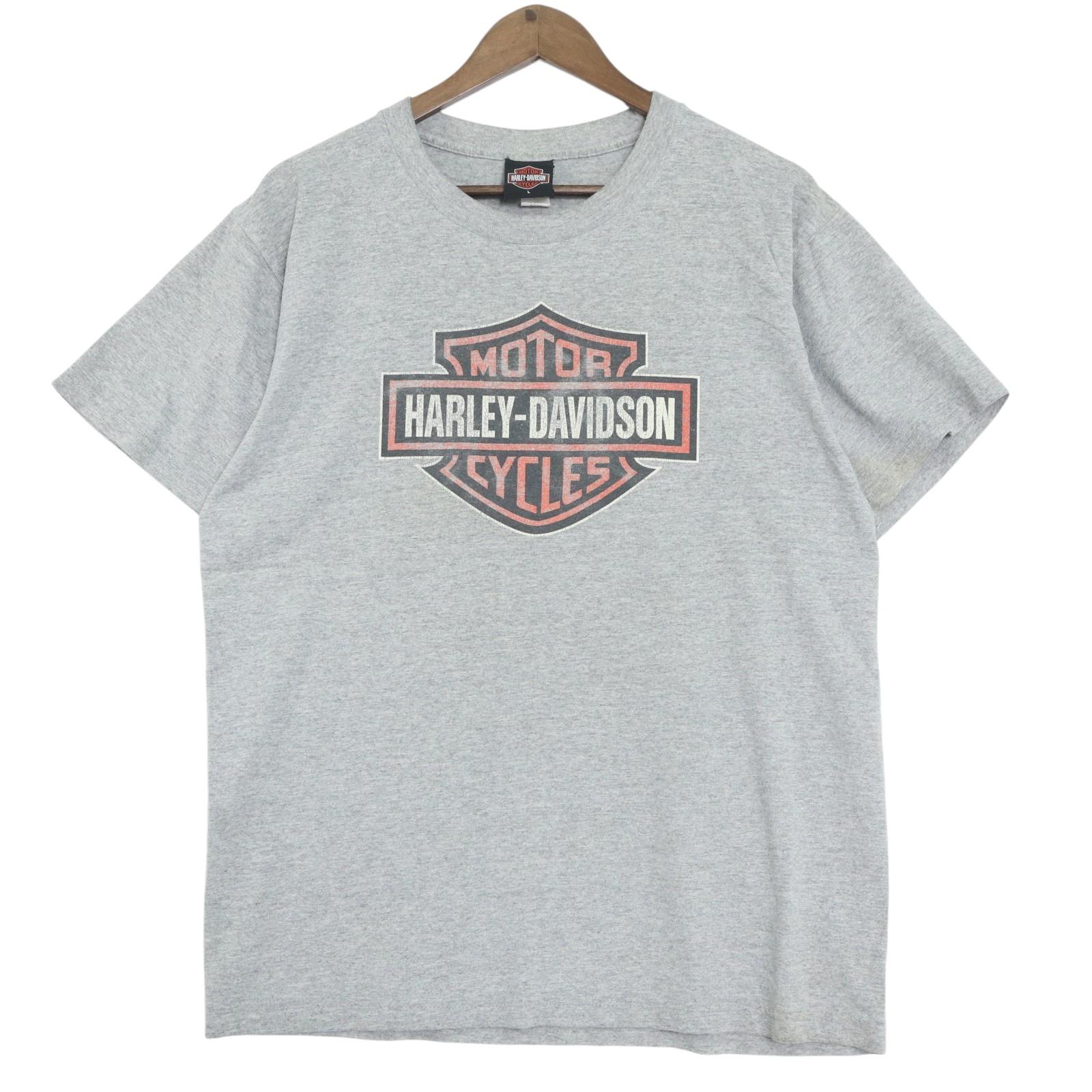 00年代 HARLEY DAVIDSON ハーレーダビッドソン 半袖Ｔシャツ グレー(メンズ L)中古 古着 A4841