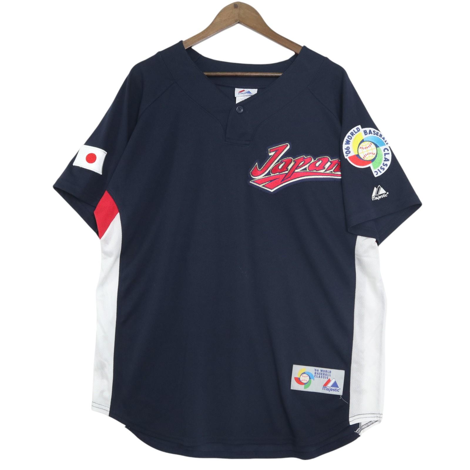 00年代 USA製 Majestic マジェスティック 2006 WBC イチロー ユニフォーム プロチーム 侍ジャパン ネイビー(メンズ L)中古 古着 A4842|YAMAHISA USEDCLOTHINGSHOP