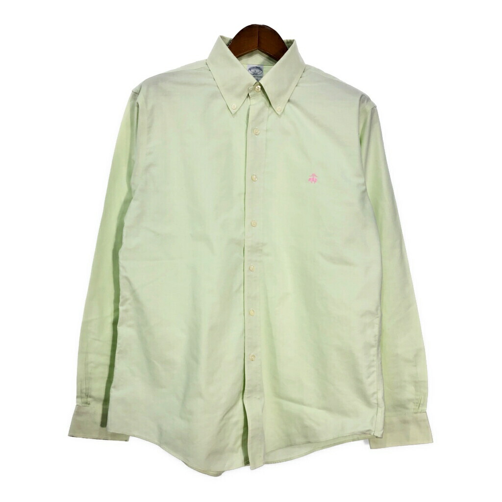 Brooks Brothers ブルックスブラザーズ 長袖ボタンダウンシャツ ライトグリーン（メンズ L ）中古 古着 T6281