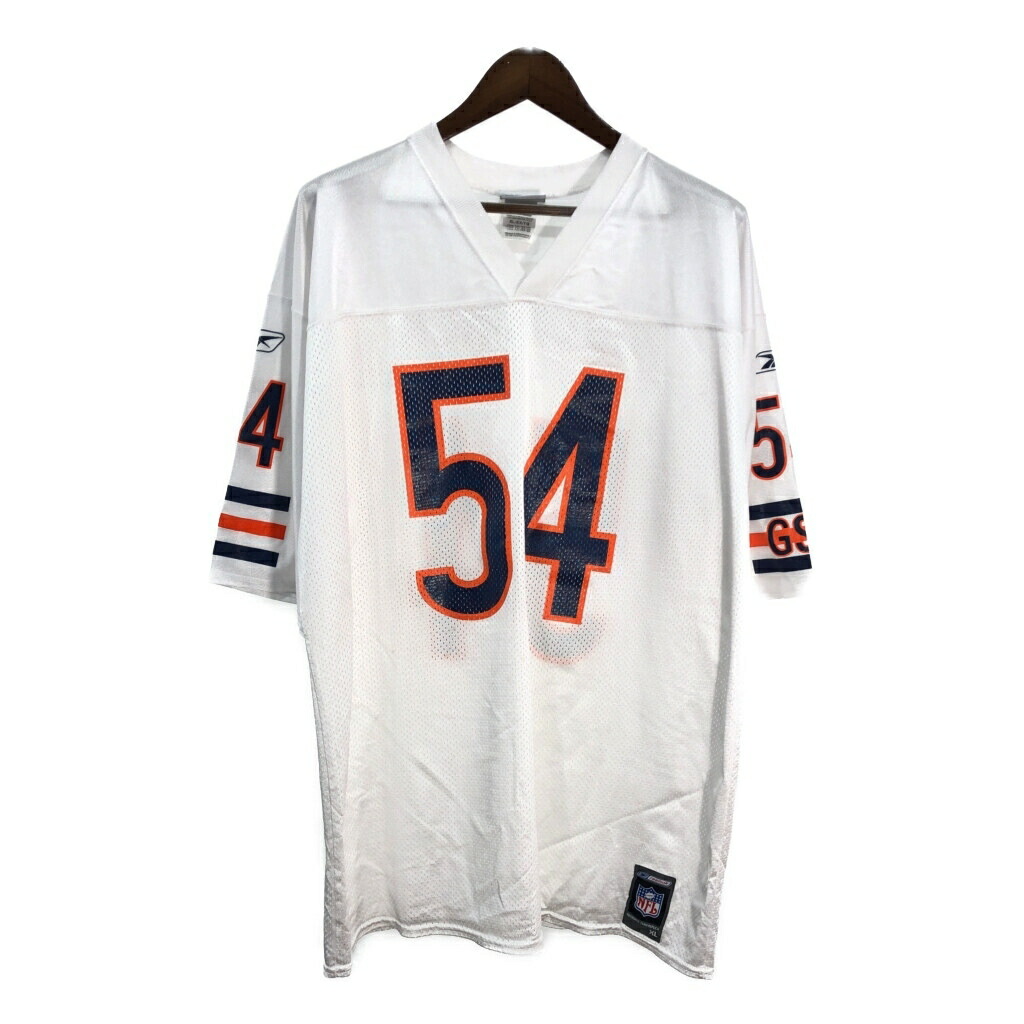 【希少 】adidasアディダス NFL シカゴベアーズ ゲームシャツ アメフト NFLナイキ】ゲームシャツ シカゴベアーズ ユニフォーム 白