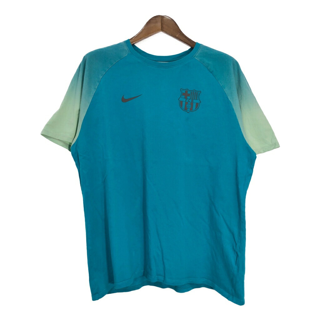 NIKE - ナイキ FCバルセロナ プリント サッカーウェア ユニフォーム XL NIKE 半袖 Tシャツ メンズ 【中古】  【230828】 本物ナイキNIKE×FCバルセロナ バルサロゴワッペン半袖Tシャツ