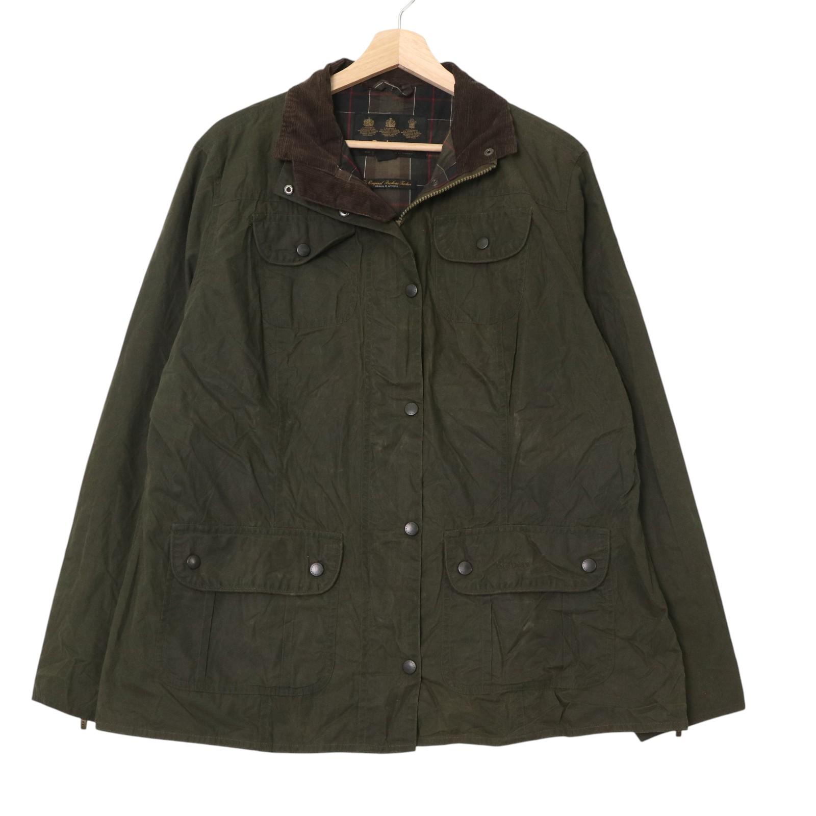 イングランド製 Barbour バブアー Flyweight Wax Utility Jacket オイルドジャケット オリーブ(レディース UK20)中古 古着 A4972｜YAMAHISA USEDCLOTHINGSHOP