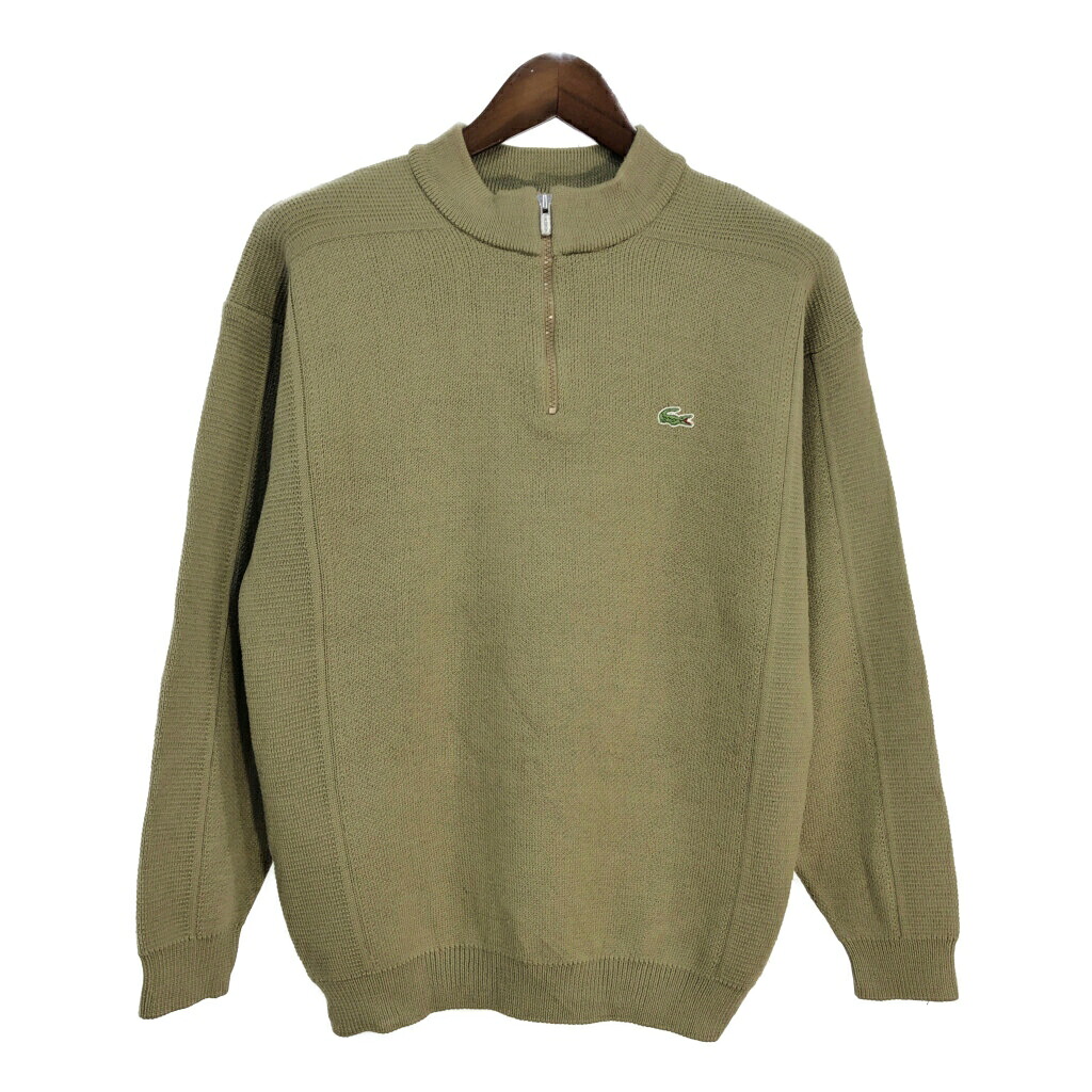 LACOSTE ラコステ ハーフジップ ウール/アクリルニット セーター オリーブ(メンズ 5)中古 古着 T7114
