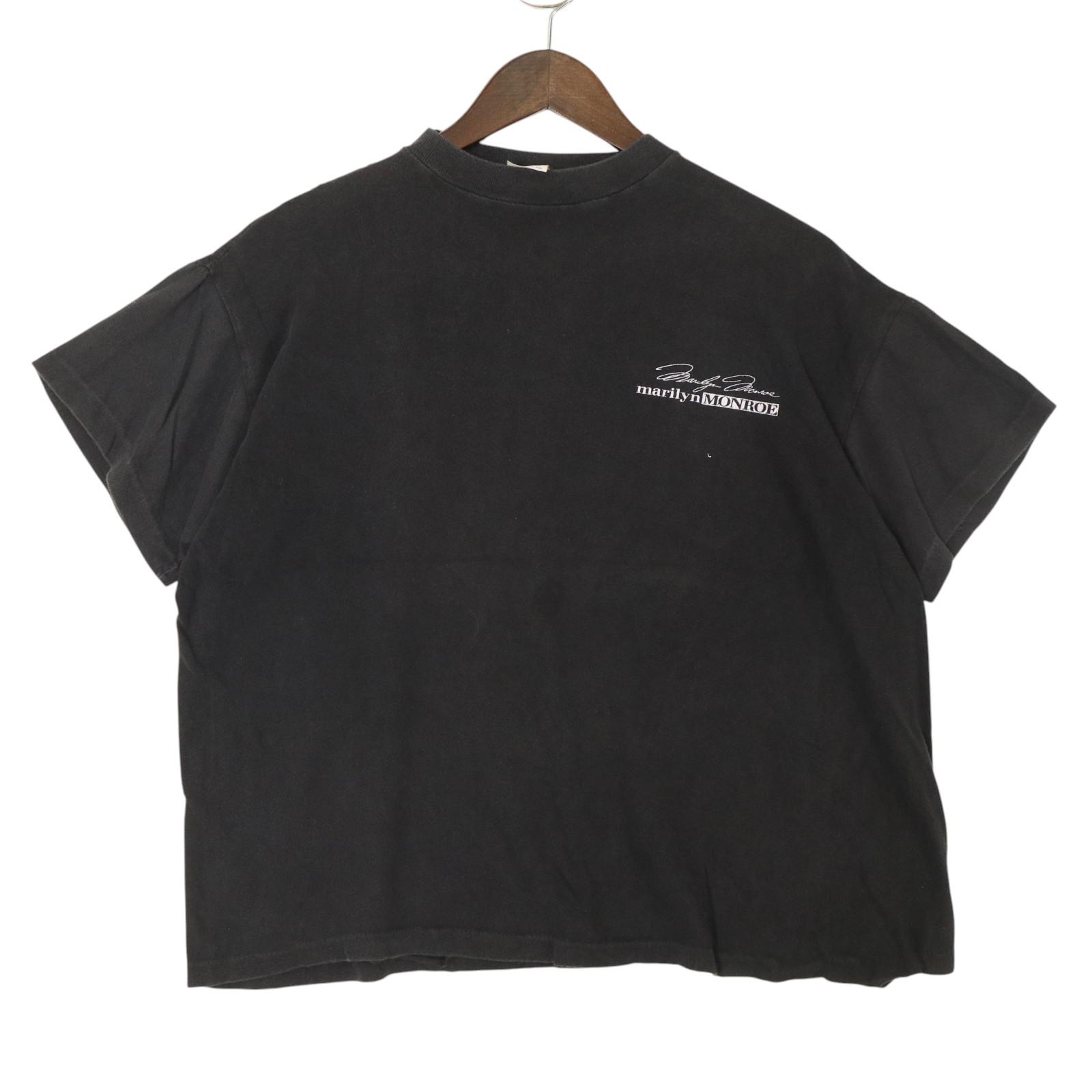 80年代 Caribbean Dream Marilyn Monroe マリリン・モンロー 半袖Ｔシャツ ブラック(メンズ L)中古 古着 A5007
