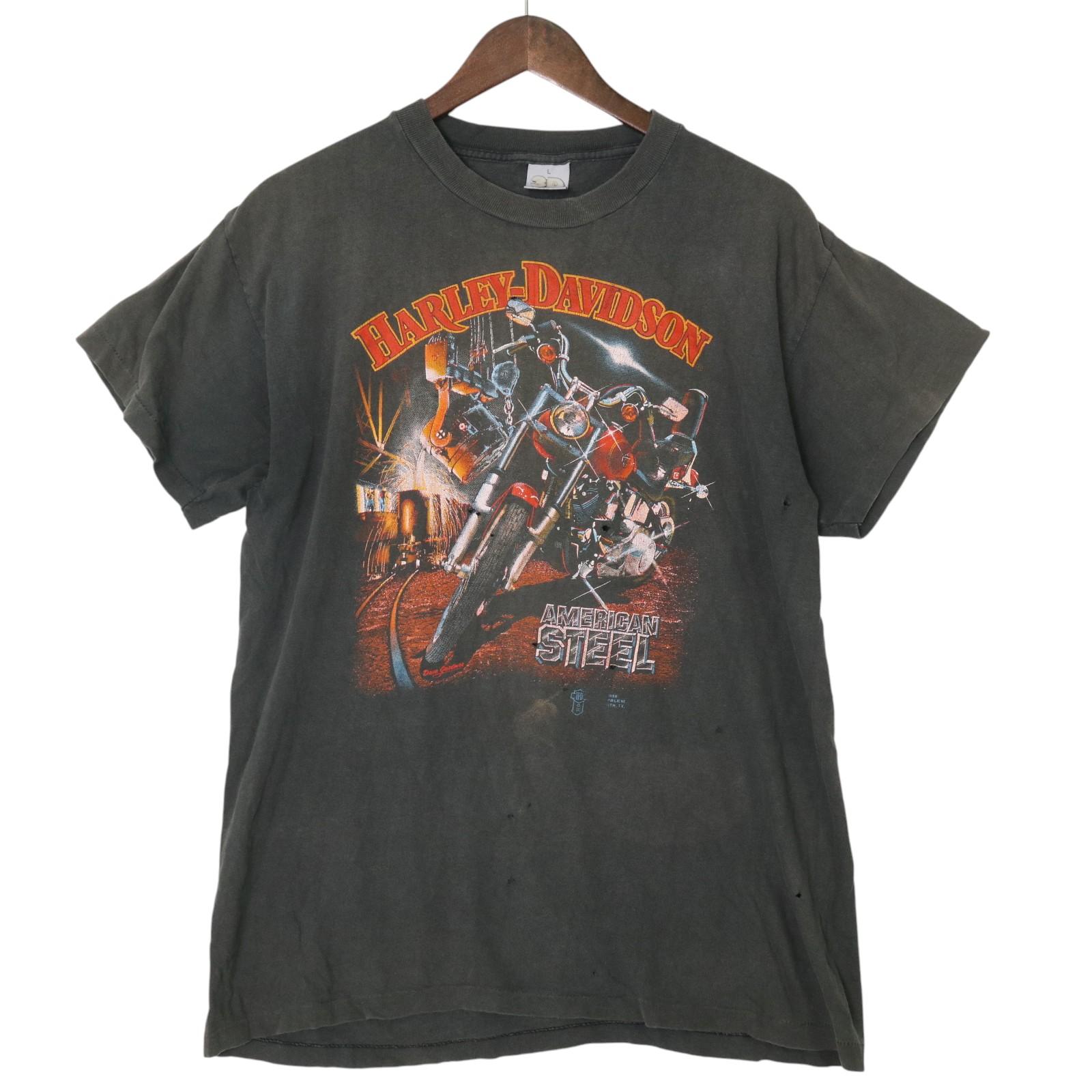 グッドフェード L 美品 90s ハーレーダビッドソン 3Dエンブレム Tシャツ HARLEY-DAVIDSON (ハーレーダビッドソン) 90s 3D EMBLEM