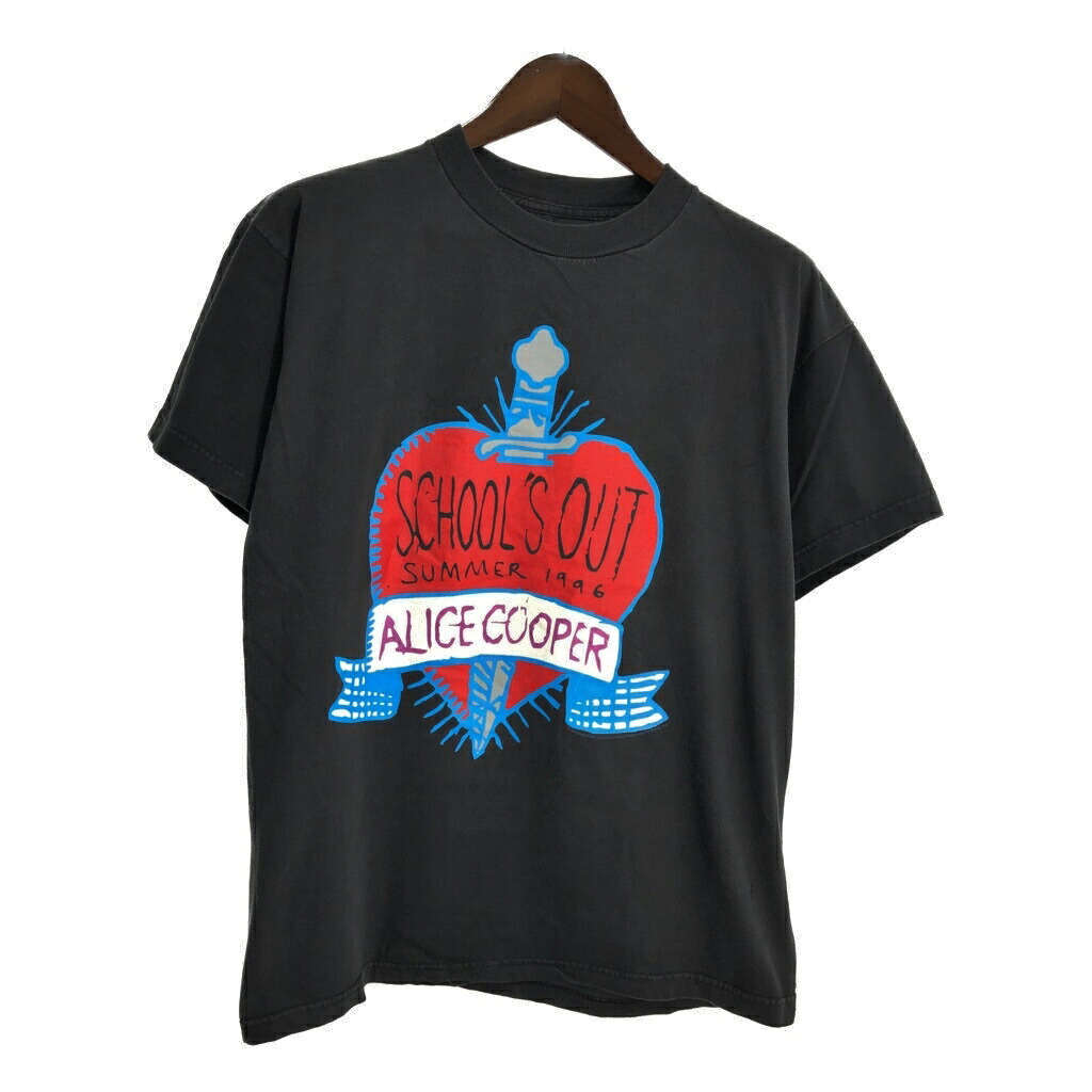 90年代 USA製 Poly Gram Alice Cooper アリス・クーパー 半袖Ｔシャツ バンド ブラック(メンズ L)中古 古着 T7623