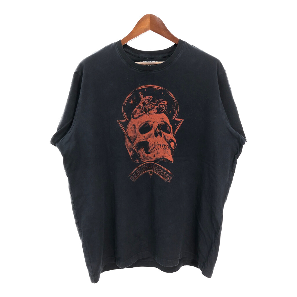 HARLEY DAVIDSON ハーレーダビッドソン 半袖Tシャツ 大きいサイズ ブラック(メンズ 2XL)中古 古着 T7841