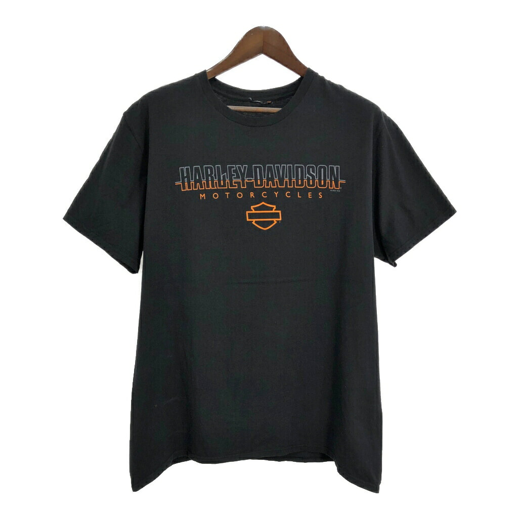 HARLEY DAVIDSON ハーレーダビッドソン 半袖Ｔシャツ モーターサイクル ブラック(メンズ L相当)中古 古着 T8347