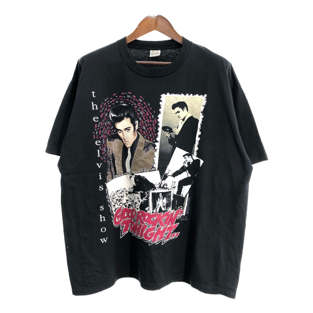 【Elvis Presley】 バンドT USA 50/50 ブラック L Elvis Presley】 バンドT USA 50/50 ブラック L