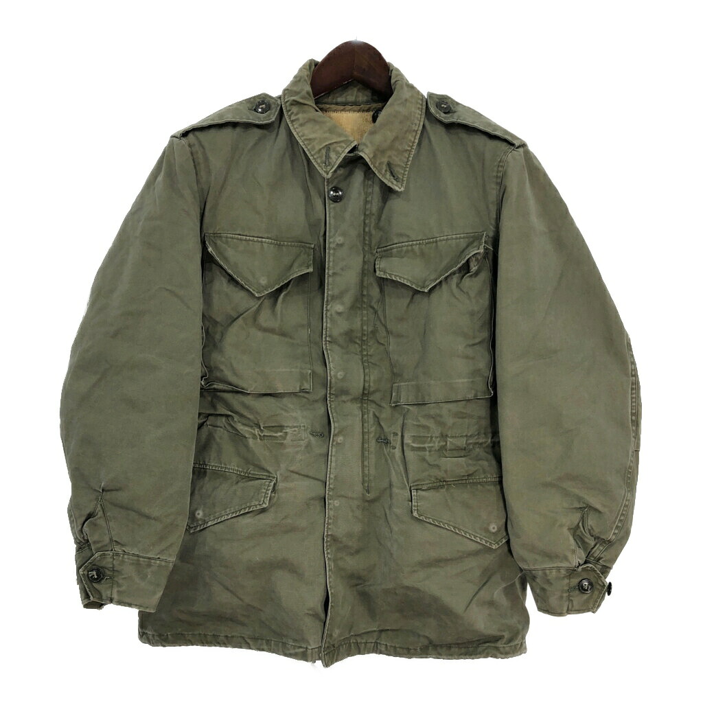 50年代 米軍実物 U.S.ARMY M-51 フィールドジャケット ミリタリー オリーブ(メンズ S相当)中古 古着 T9126