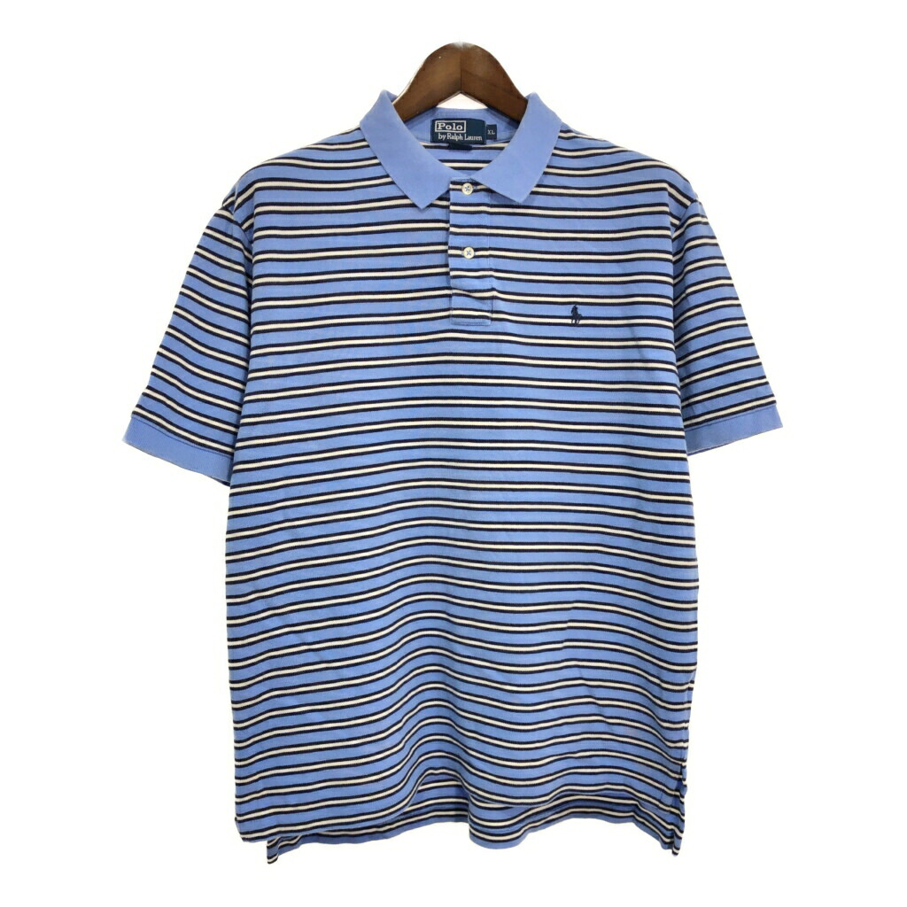 未使用　POLO RALPH LAUREN ポロシャツ L ネイビー　ボーダー 中古・古着通販】POLO RALPH LAUREN (ポロ・ラルフローレン