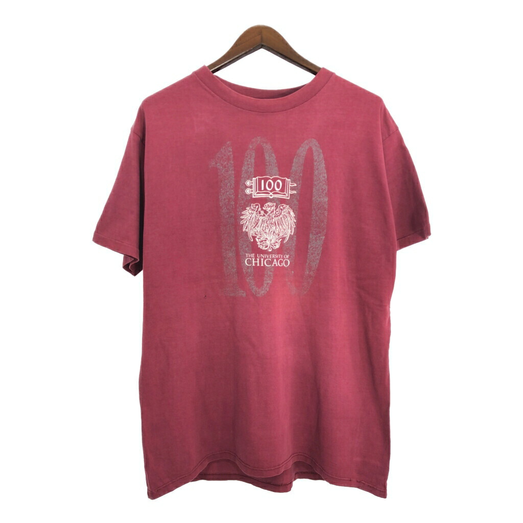 90年代 USA製 Champion チャンピオン シカゴ大学 100周年 半袖Ｔシャツ 大きいサイズ カレッジ (メンズ XX-LARGE)中古 古着 T9414