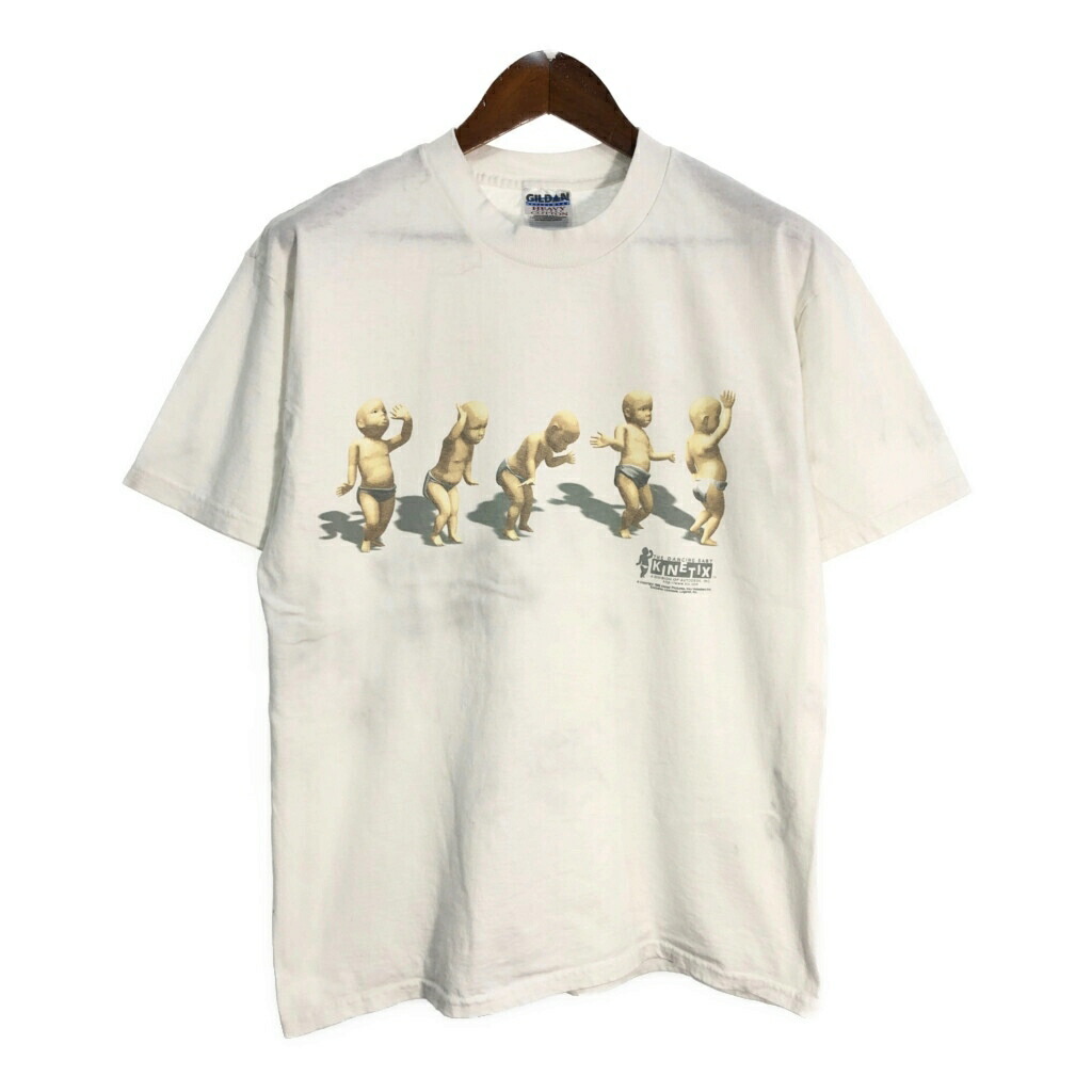 90年代 ダンシング・ベイビー 半袖Ｔシャツ ホワイト(メンズ L)中古 古着 U0045