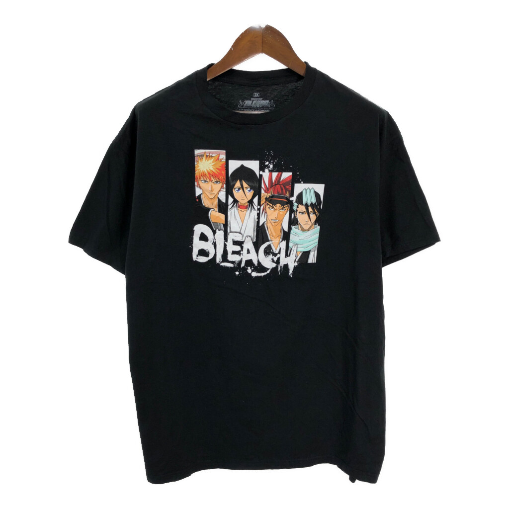 ACCESS　ブリーチ半袖Tシャツ5XL 古着屋　ブランド 　大きめ　黒　総柄 古着 BLEACH ブリーチ アニメ キャラクタープリントTシャツ
