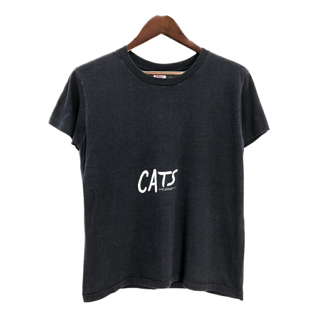 80年代 USA製 CATS Ｔシャツ ブラック(メンズ L)中古 古着 U0847｜YAMAHISA USEDCLOTHINGSHOP 8,597円