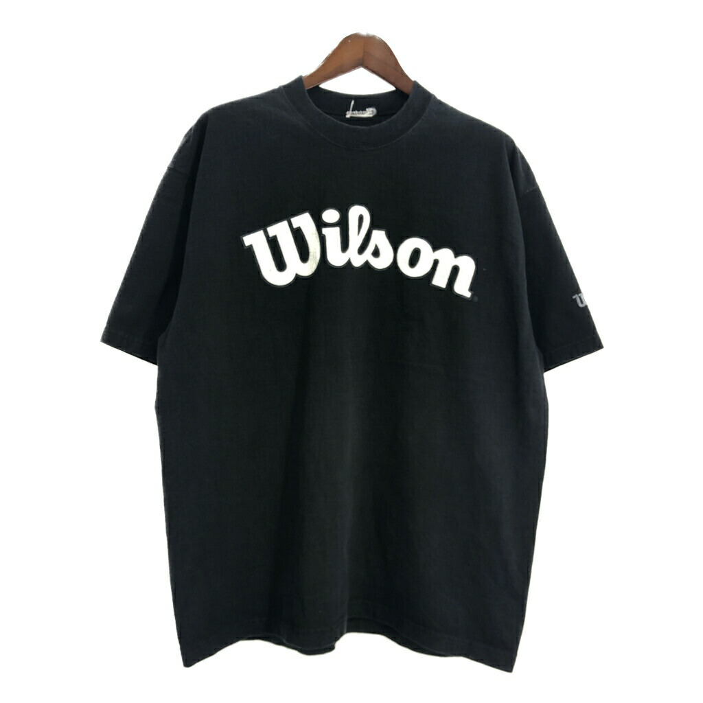 90年代 Wilson ウィルソン ロゴ Ｔシャツ ブラック(メンズ XL相当)中古 古着 U0885