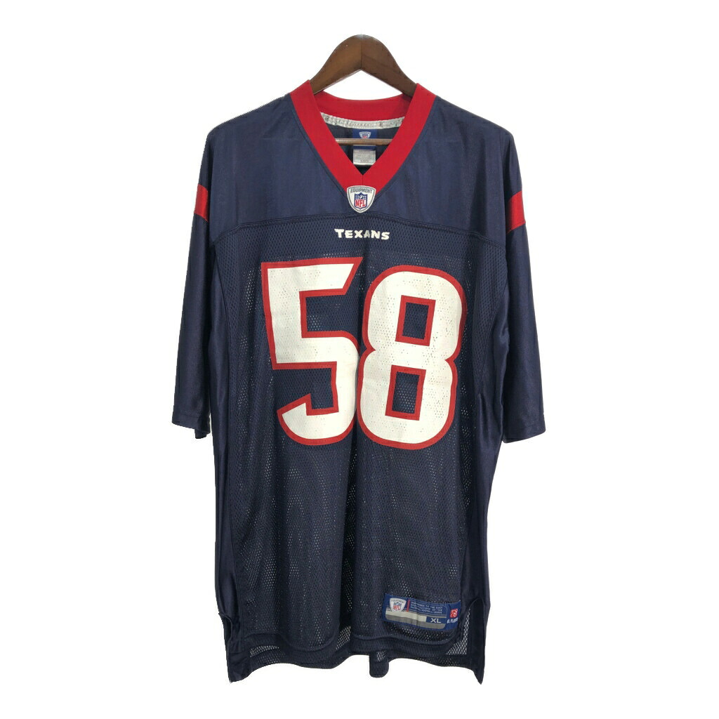 Reebok リーボック NFL ヒューストン・テキサンズ ユニフォーム プロチーム アメフト スポーツ ネイビー(メンズ XL)中古 古着 U1132
