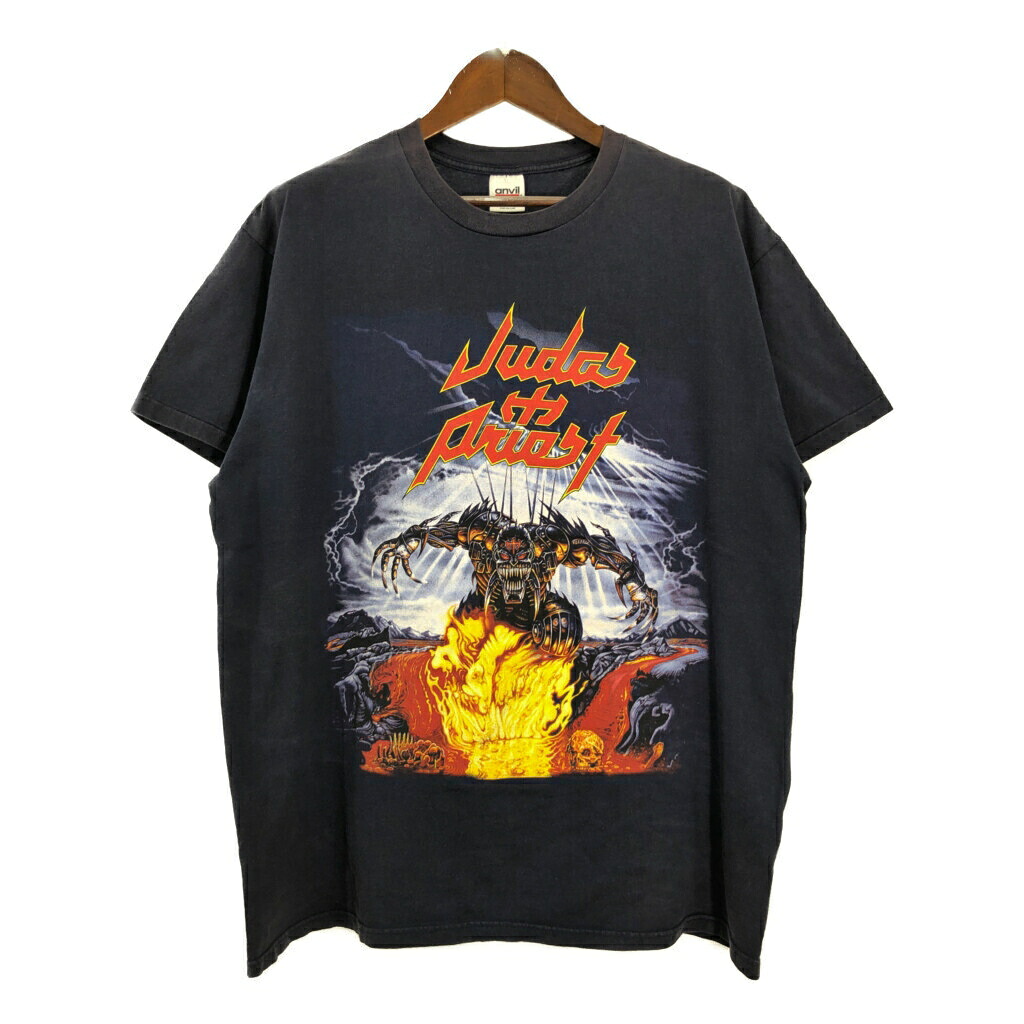 90年代 Judas Priest JUGULATOR WORLD TOUR Ｔシャツ バンド ネイビー(メンズ XL)中古 古着 U1665