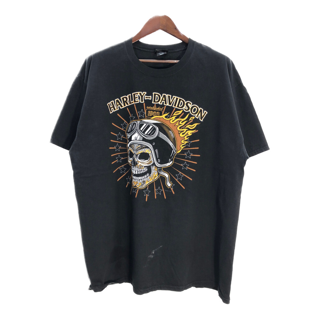 HARLEY DAVIDSON ハーレーダビッドソン モーターサイクル Ｔシャツ ブラック(メンズ 2XL)中古 古着 U1686
