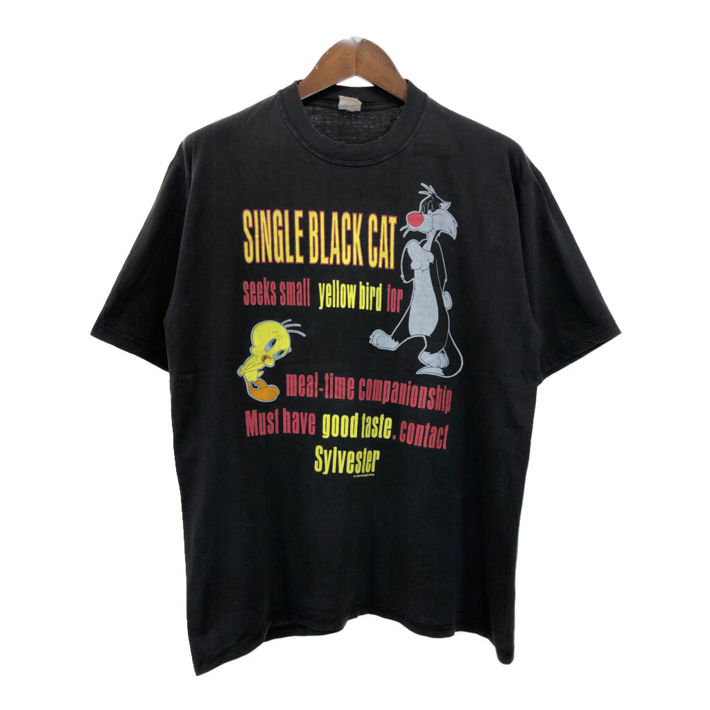 ヴィンテージ　ワーナー　シルベスター Tシャツ 90年代 90s ワーナーブロ シルベスター キャラT 大判 白