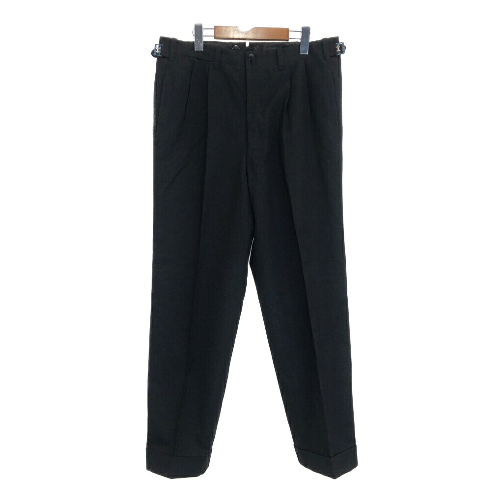50年代 CasaVilardell 2タック ウール スラックスパンツ ヴィンテージ ブラック(メンズ W33 L30相当)中古 古着 U2819
