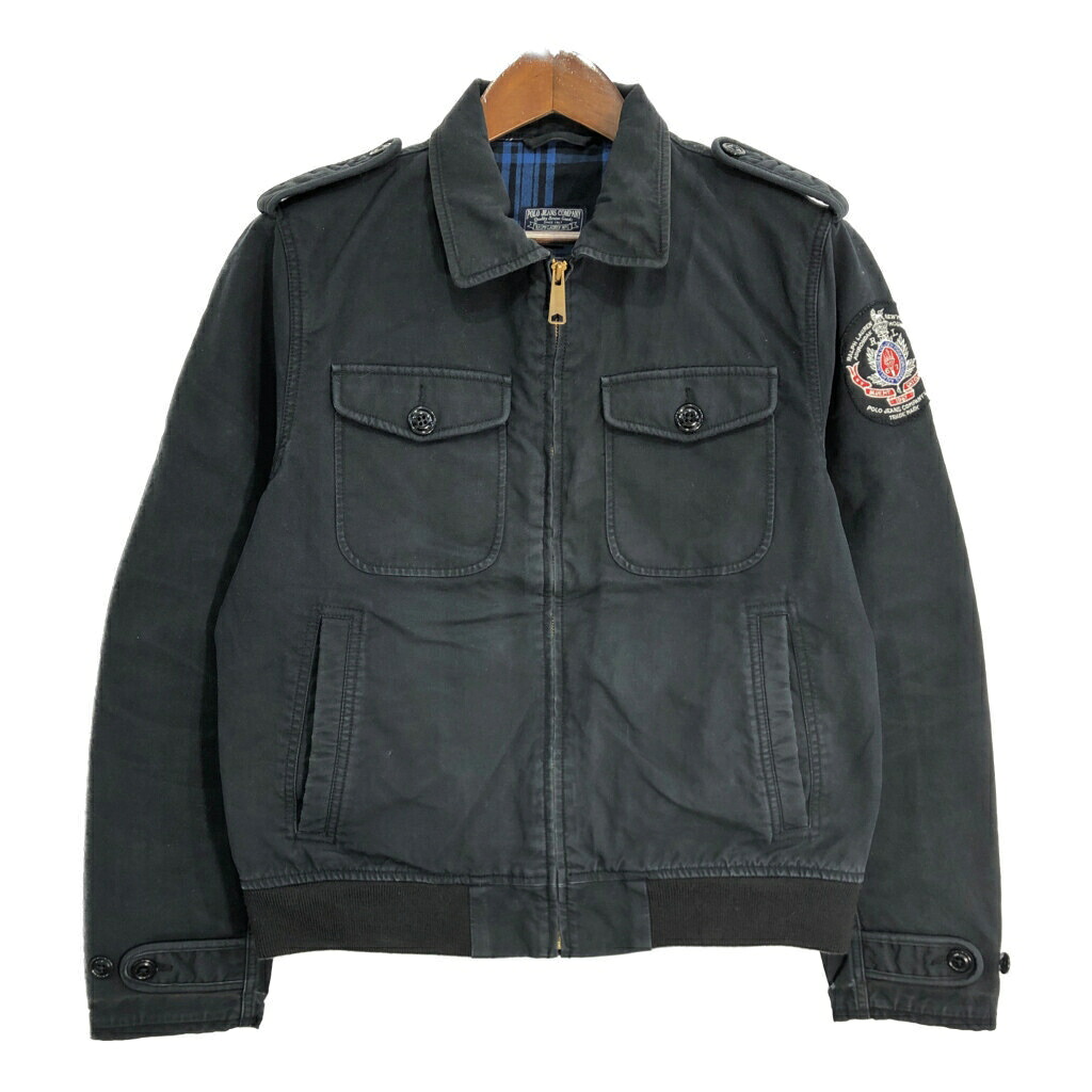 POLO JEANS ポロジーンズ ラルフローレン ミリタリージャケット ブラック(メンズ L)中古 古着 U2843|YAMAHISA USEDCLOTHINGSHOP