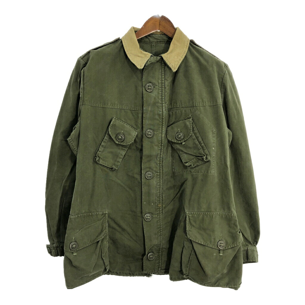 カナダ軍 MK2 コンバットジャケット ミリタリー グリーン(メンズ LARGE LONG)中古 古着 U3176