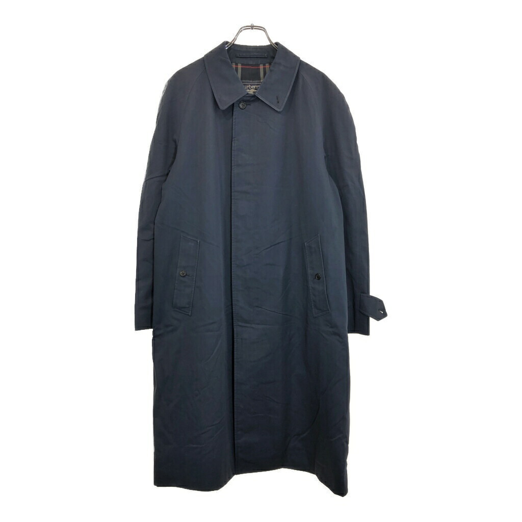 BURBERRY ステンカラーコート カシミア混 ネイビー 比翼 Lサイズ相当 BURBERRY ステンカラーコート カシミア混 ネイビー 比翼 Lサイズ相当