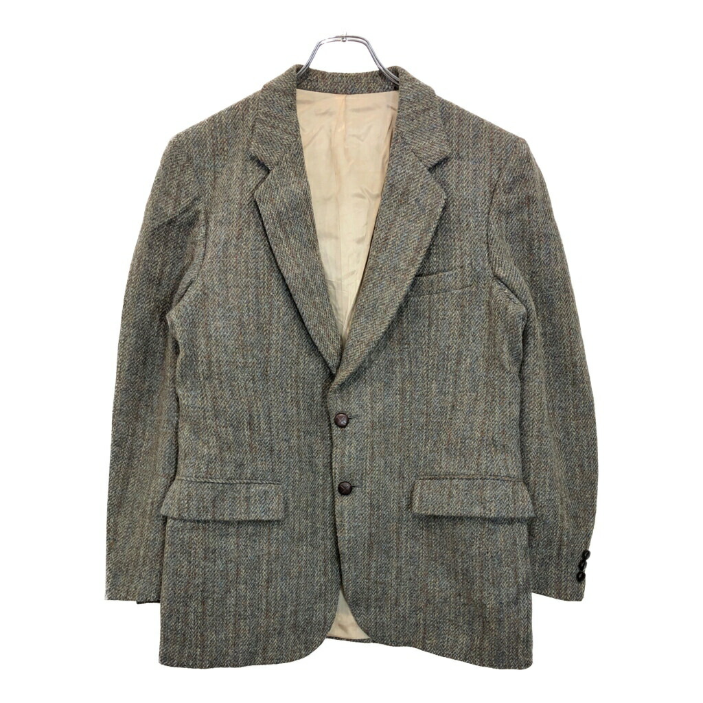 【美品】ハリスツイード テーラードジャケット ブラウン L相当 HARRIS TWEED SALE ジャケット テーラード ブレザー ハリス