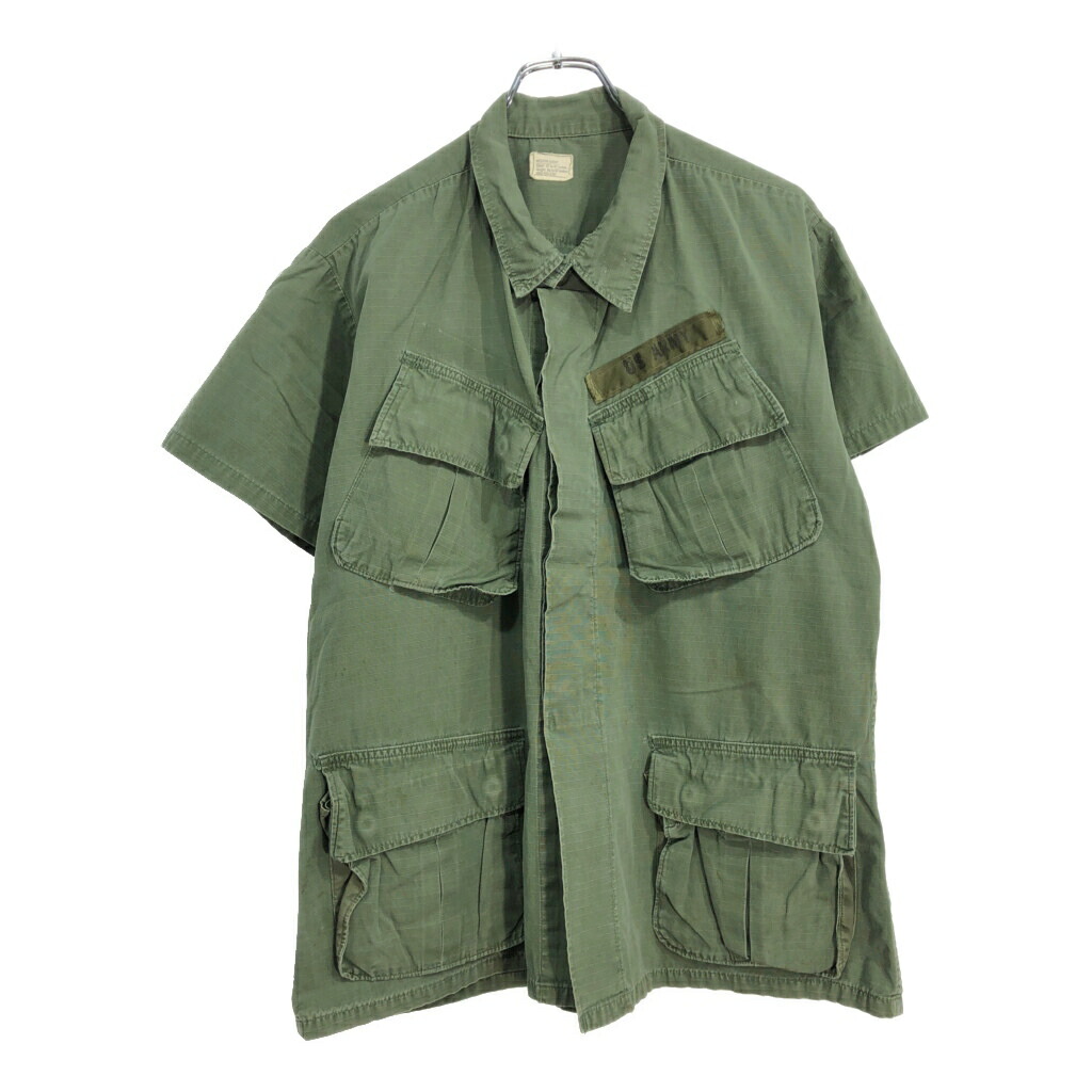 60年代 米軍実物 U.S.ARMY リペア ファティーグジャケット ヴィンテージ ミリタリー オリーブ(メンズ MEDIUM SHORT)中古 古着 U4792