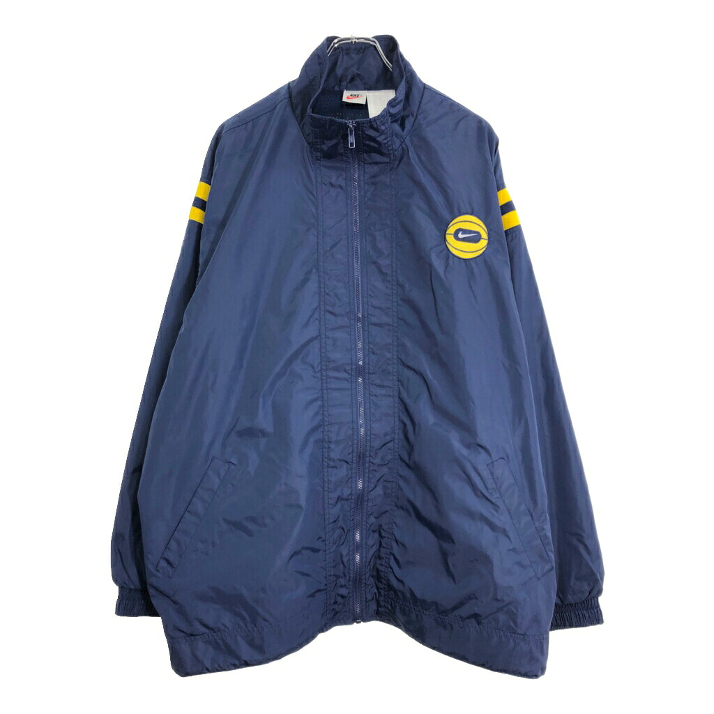 90年代 NIKE ナイキ ナイロンジャケット バスケ スポーツ ネイビー(メンズ XL)中古 古着 U5257｜YAMAHISA USEDCLOTHINGSHOP 7,560円