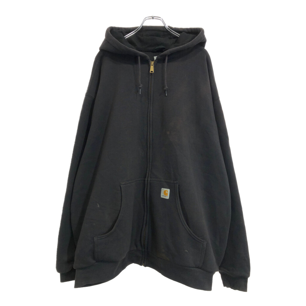 Carhartt カーハート フルジップ スウェット パーカー 大きいサイズ ブラック(メンズ 4XL)中古 古着 U5325