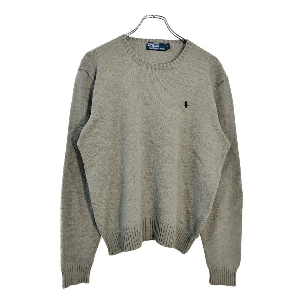 Polo by Ralph Lauren ポロ ラルフローレン コットン ニット セーター ライトグレー(メンズ S)中古 古着 U5520