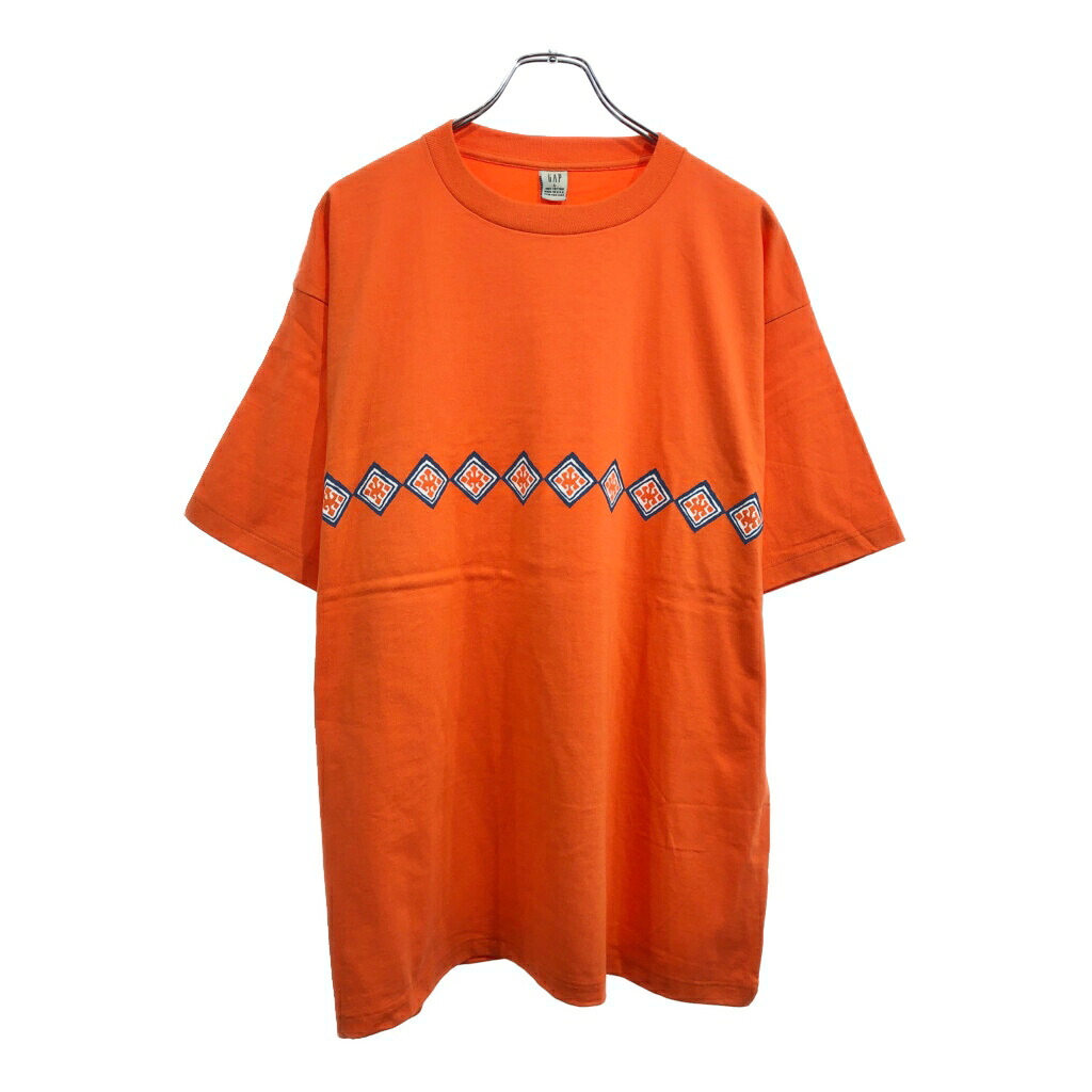 90年代 USA製 GAP ギャップ 半袖Ｔシャツ オールドギャップ オレンジ(メンズ L)中古 古着 U5748