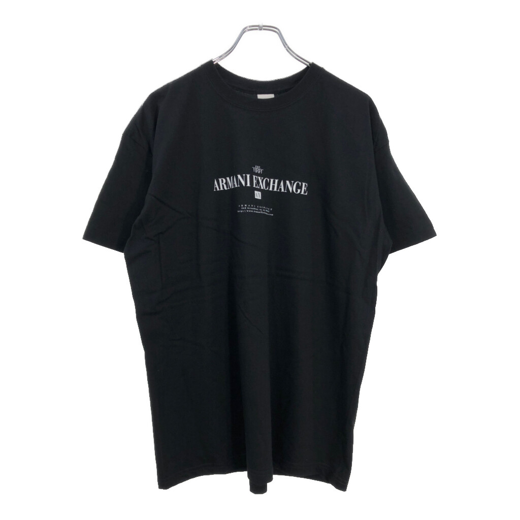 USA製 ARMANI EXCHANGE アルマーニ エクスチェンジ Ｔシャツ ブラック(メンズ L)中古 古着 U5770
