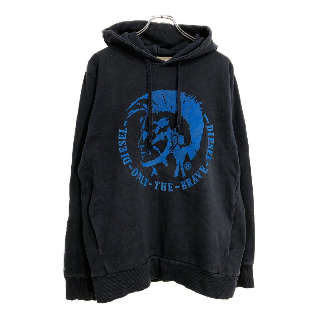 DIESEL ディーゼル ロゴ スウェット パーカー ネイビー(メンズ L)中古 古着 U5898