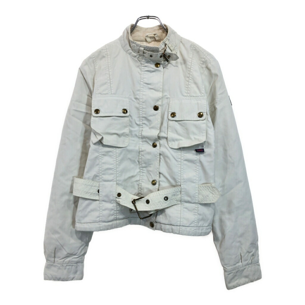 Belstaff ベルスタッフ モーターサイクルジャケット バイクウェア アイボリー(レディース 42)中古 古着 U6952