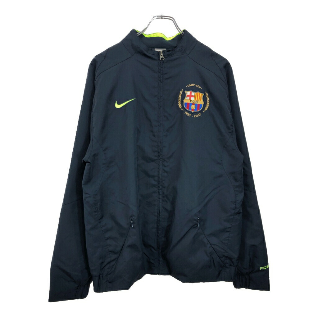 美品 NIKE FCバルセロナ ナイロンジャケット NIKE古着ナイロンジャケットFCバルセロナ刺繍ロゴスウッシュ