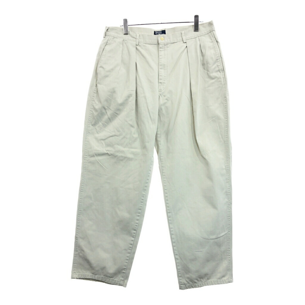 【USA製】ポロラルフローレン　チノパン　CRM 32×30 2タック USA製】ポロラルフローレン チノパン CRM 32×30 2タック USA製