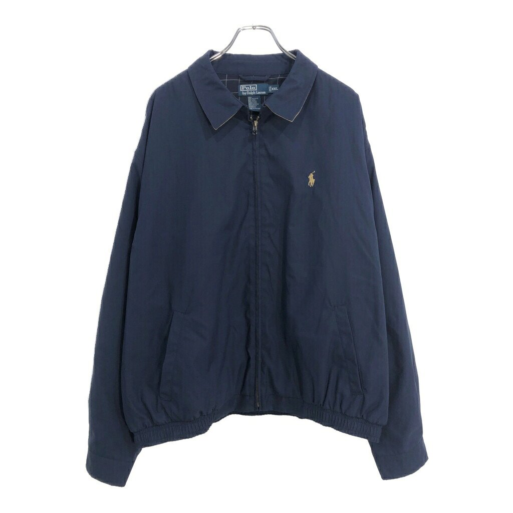 デッドストック Polo by Ralph Lauren ポロ ラルフローレン スイングトップ ネイビー(メンズ XXL)中古 古着 U7604
