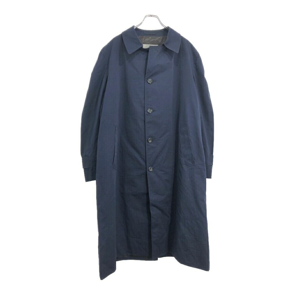 Aquascutum ステンカラーコート ネイビー　シルク100% 英国製 カシミア100% アクアスキュータム ステンカラーコート