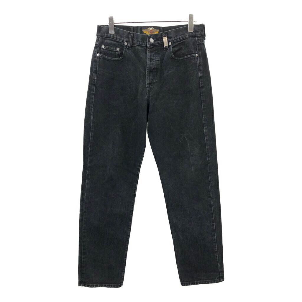 HARLEY DAVIDSON ハーレーダビッドソン デニムパンツ モーターサイクル ブラック(メンズ W34)中古 古着 U7758