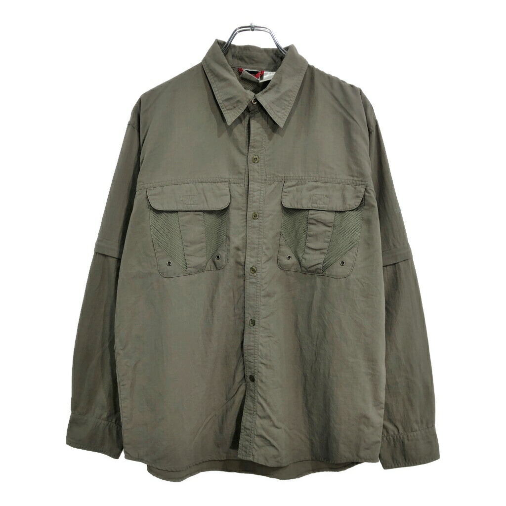 THE NORTH FACE ノースフェイス 長袖シャツ アウトドア カーキ(メンズ XL)中古 古着 U8133
