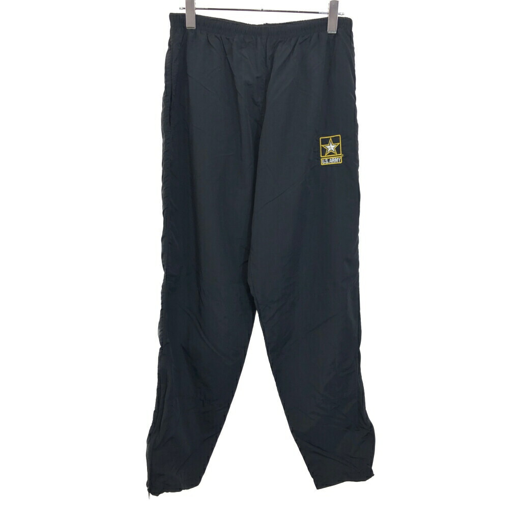 00年代 米軍実物 U.S.ARMY APFU トレーニングパンツ ミリタリー ブラック(ユニセックス L)中古 古着 U8292