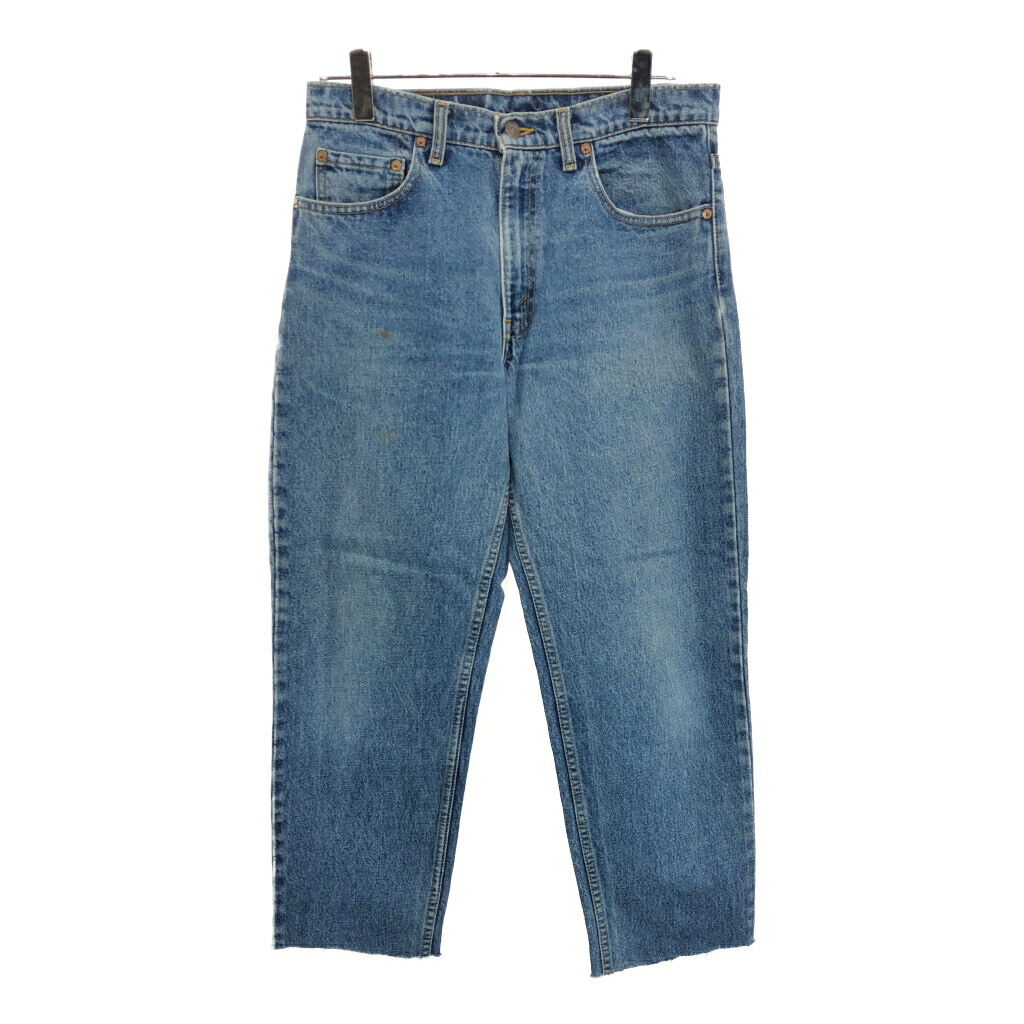 90年代 カナダ製 Levi's リーバイス 550 カットオフ デニムパンツ ブルー(メンズ W33 L30)中古 古着 U8409