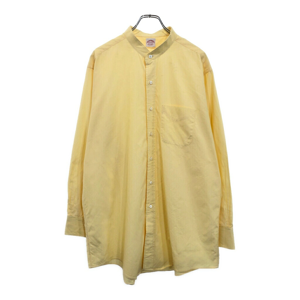 Brooks Brothers ブルックスブラザーズ バンドカラーシャツ イエロー(メンズ XXL相当)中古 古着 U8592