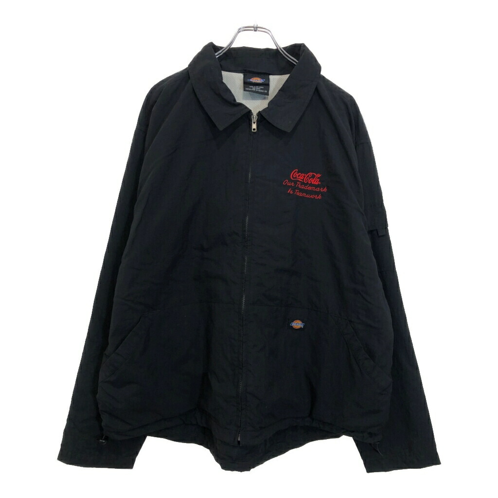 Dickies ディッキーズ Coka Cola コカ・コーラ Our Tradmark is Teamwork ジャケット ブラック(メンズ XL)中古 古着 U8971